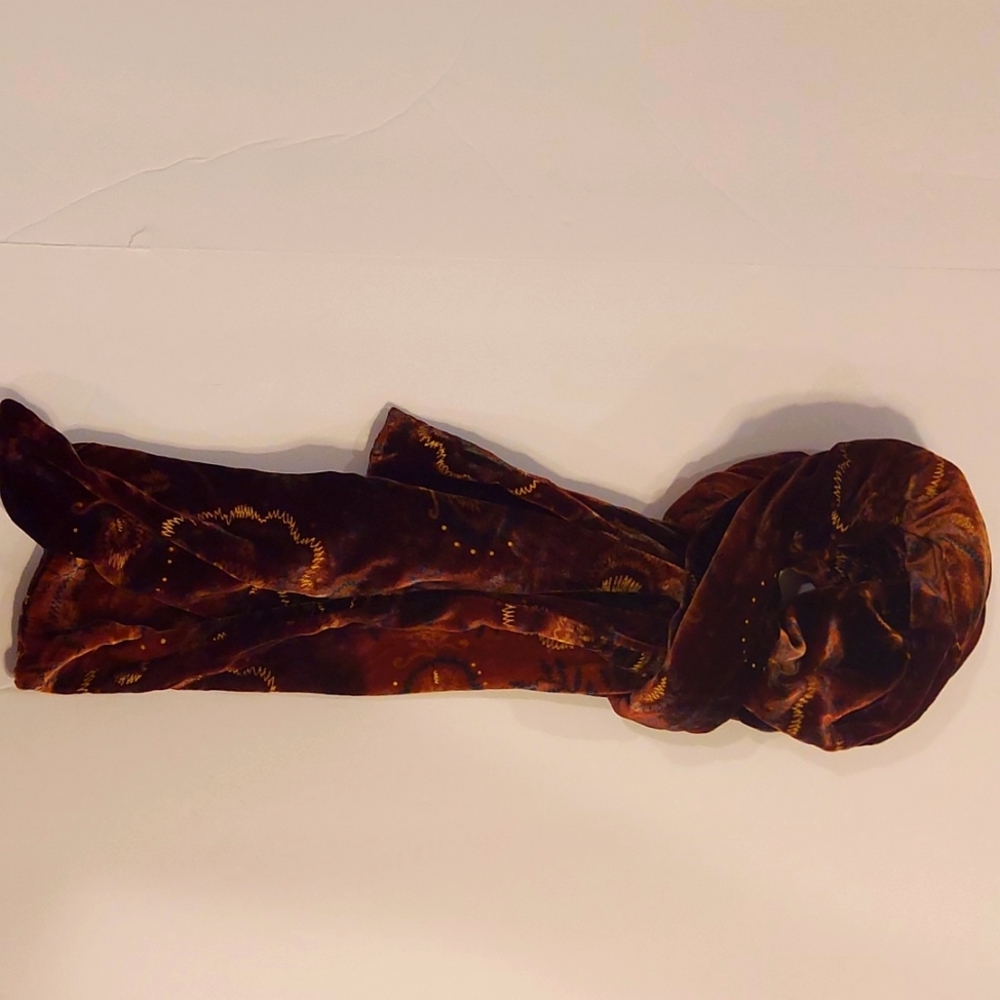 W10"xL70" Soft Velvet Brown Scarf